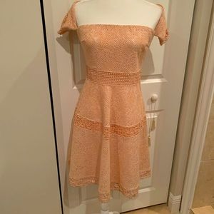 Just Me Cold Shoulder Cotton Peach Dress Sz:Sm $25